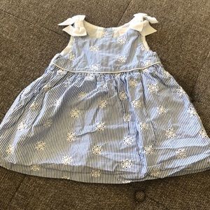 GYMBOREE girls 12 mth seersucker blue/white dress